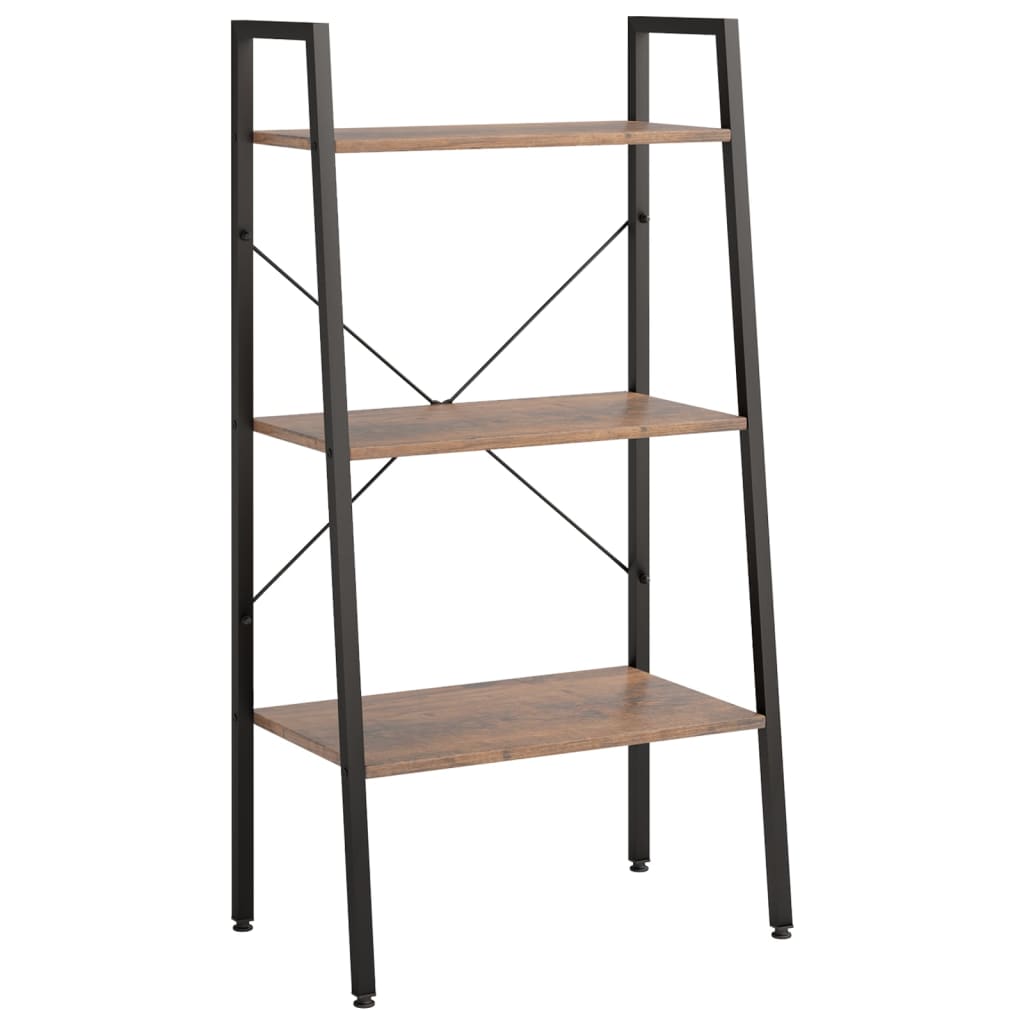 Étagère sur pied 3 niveaux Marron foncé et noir 56x35x108 cm - XIOS