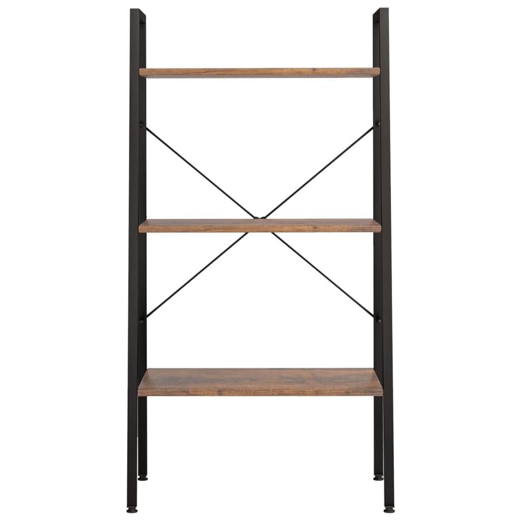 Étagère sur pied 3 niveaux Marron foncé et noir 56x35x108 cm - XIOS