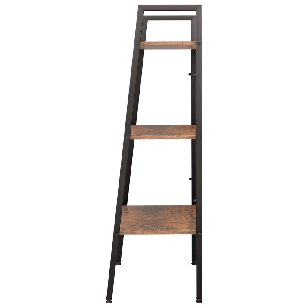 Étagère sur pied 3 niveaux Marron foncé et noir 56x35x108 cm - XIOS