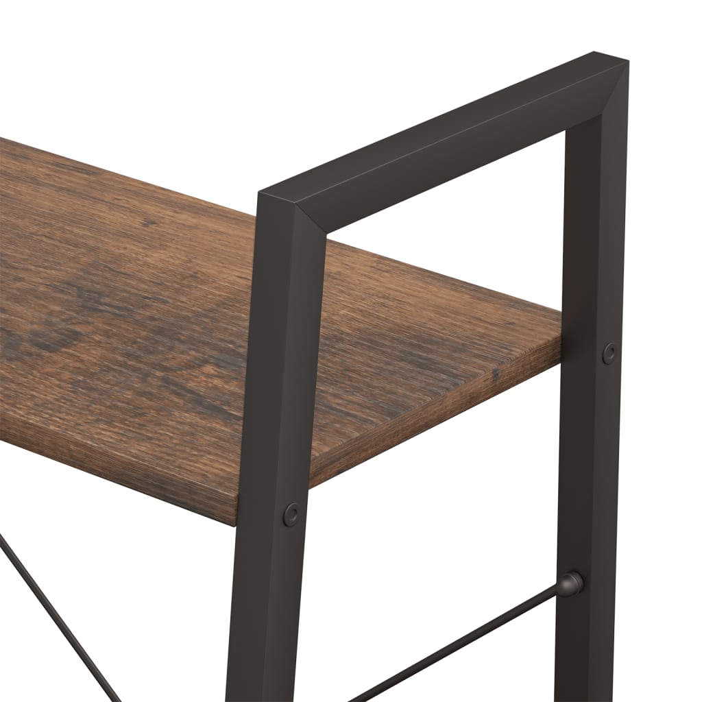 Étagère sur pied 3 niveaux Marron foncé et noir 56x35x108 cm - XIOS
