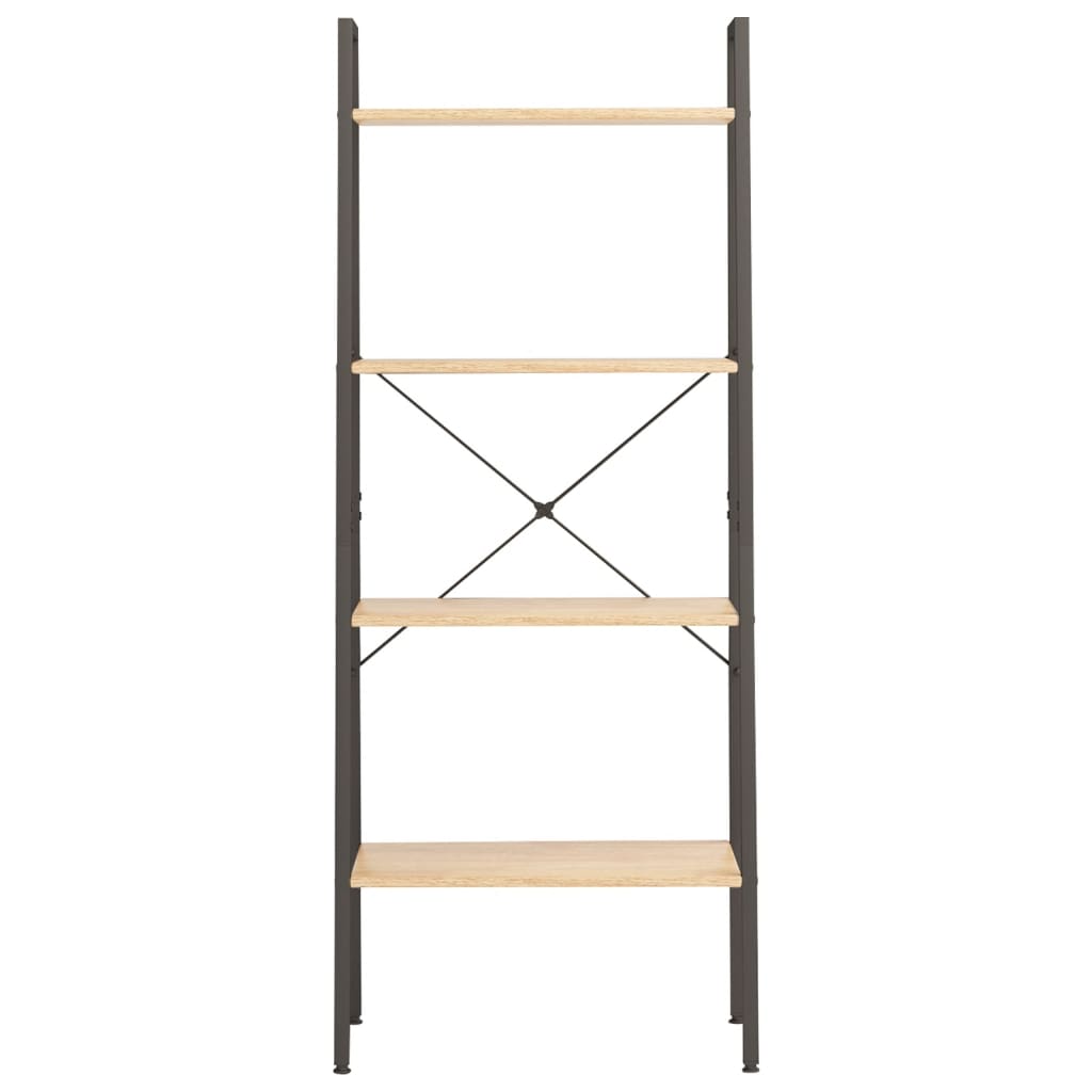 Étagère sur pied 4 niveaux Marron clair et noir 56x35x140 cm - XIOS