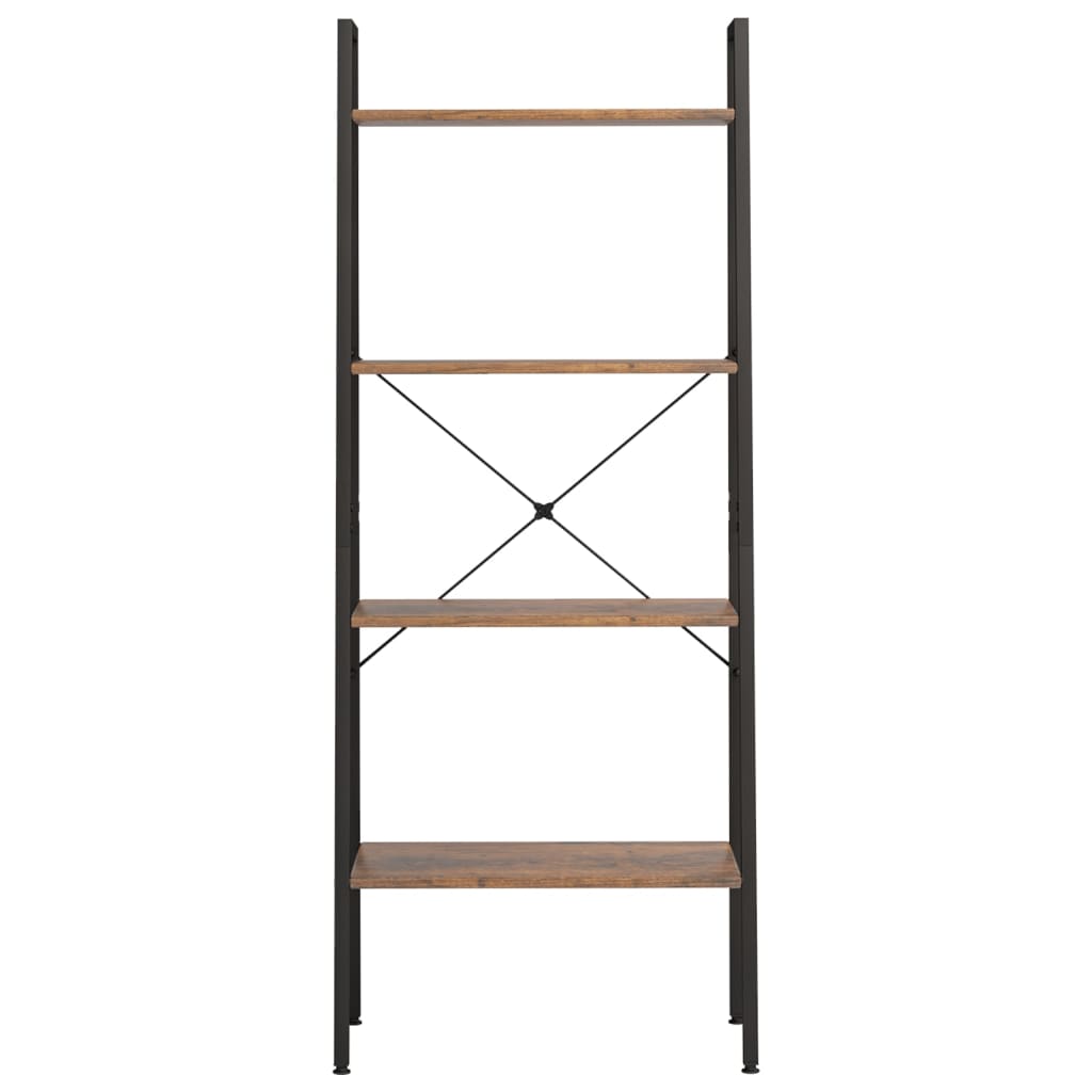 Étagère sur pied 4 niveaux Marron foncé et noir 56x35x140 cm - XIOS
