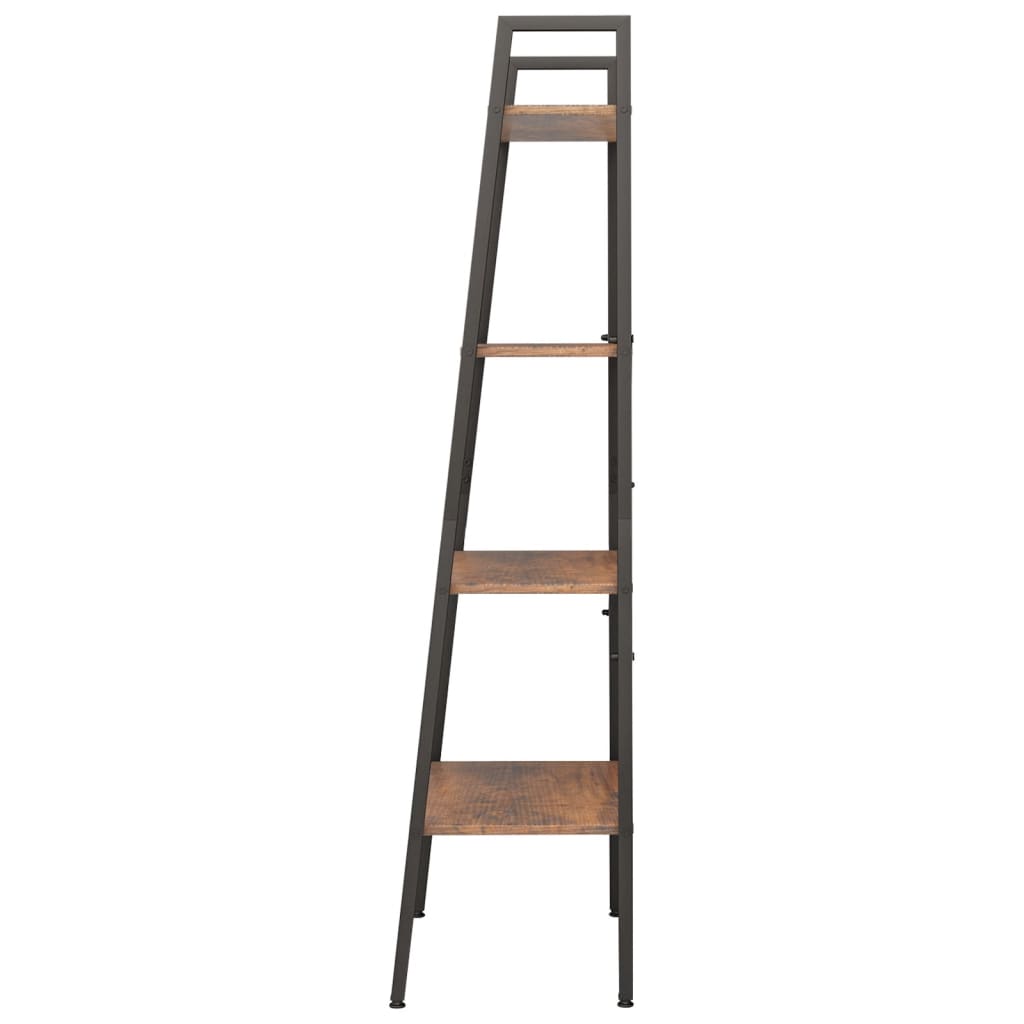 Étagère sur pied 4 niveaux Marron foncé et noir 56x35x140 cm - XIOS