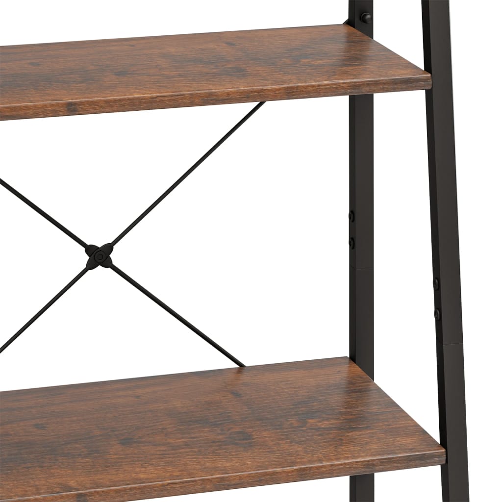 Étagère sur pied 4 niveaux Marron foncé et noir 56x35x140 cm - XIOS