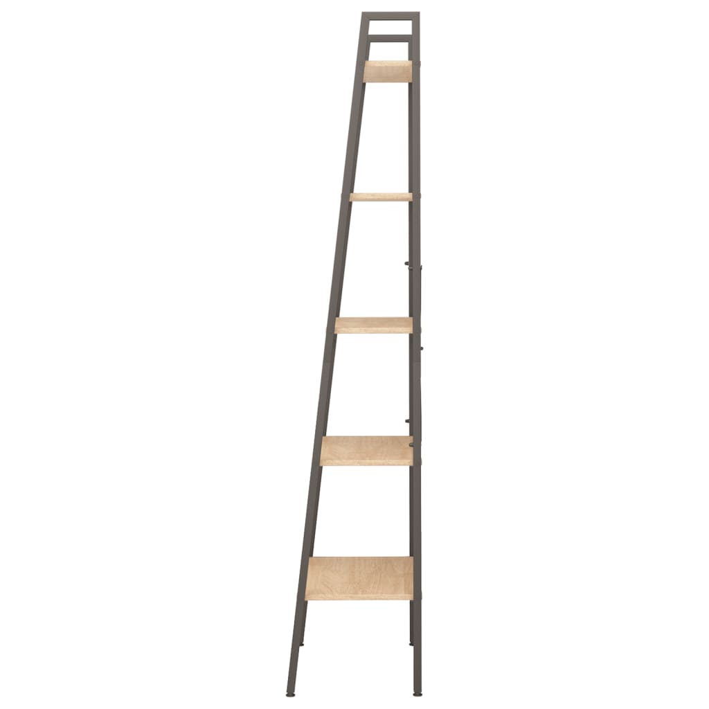 Étagère sur pied 5 niveaux Marron clair et noir 56x35x174 cm - XIOS