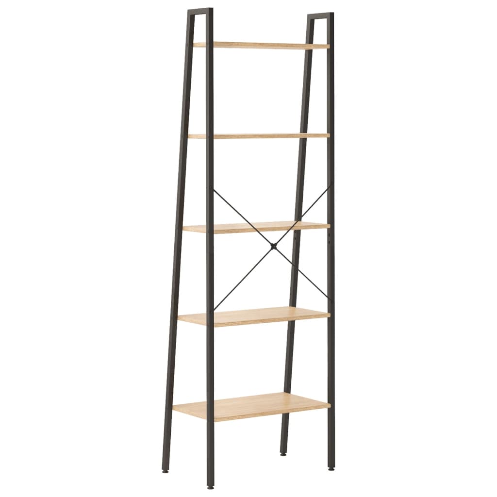 Étagère sur pied 5 niveaux Marron clair et noir 56x35x174 cm - XIOS