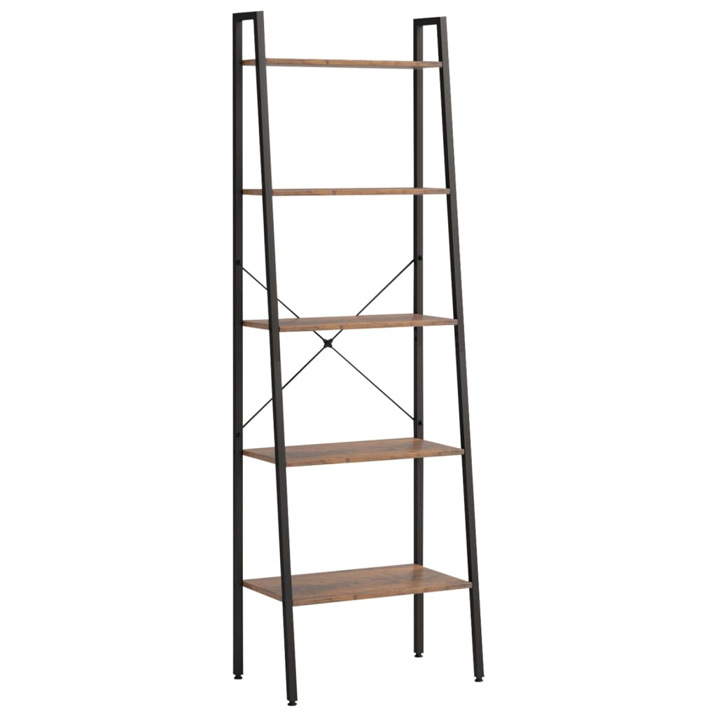 Étagère sur pied 5 niveaux Marron foncé et noir 56x35x174 cm - XIOS