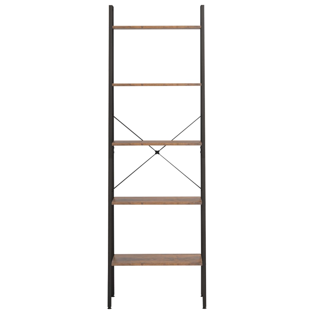 Étagère sur pied 5 niveaux Marron foncé et noir 56x35x174 cm - XIOS