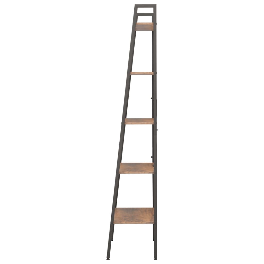 Étagère sur pied 5 niveaux Marron foncé et noir 56x35x174 cm - XIOS