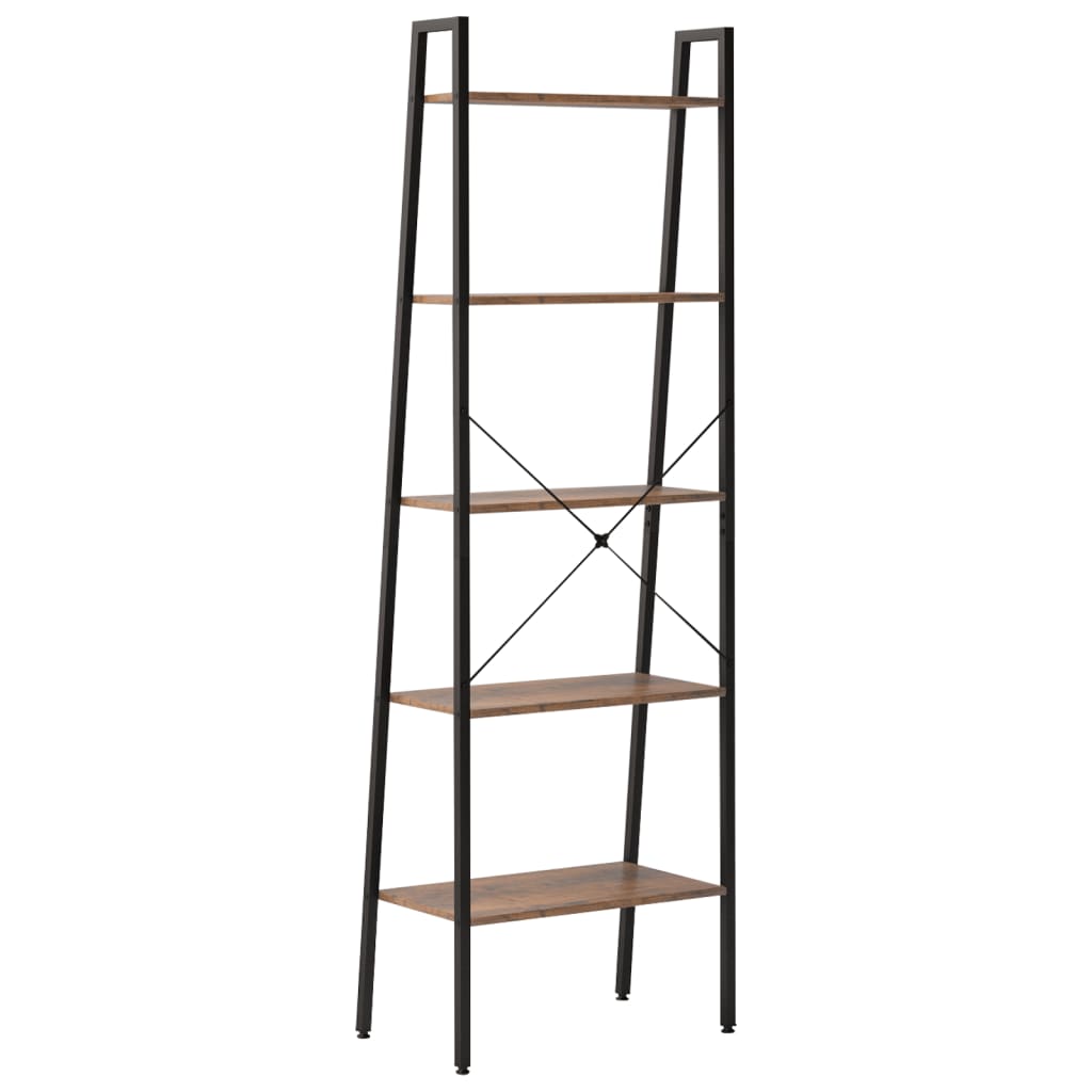 Étagère sur pied 5 niveaux Marron foncé et noir 56x35x174 cm - XIOS
