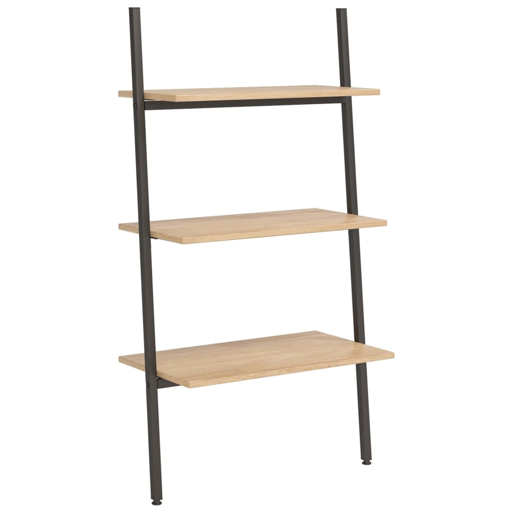 Étagère inclinée à 3 niveaux Marron clair et noir 64x34x116 cm - XIOS