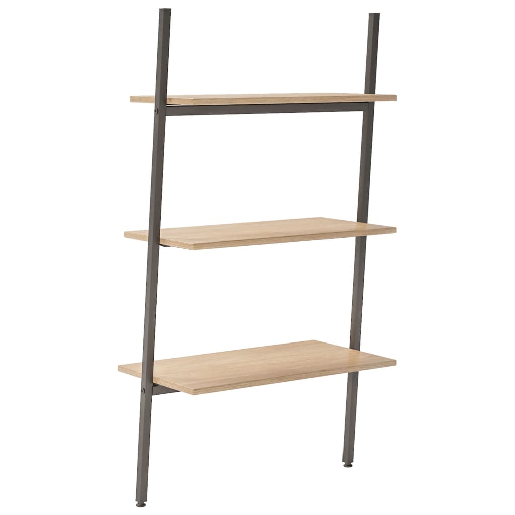 Étagère inclinée à 3 niveaux Marron clair et noir 64x34x116 cm - XIOS