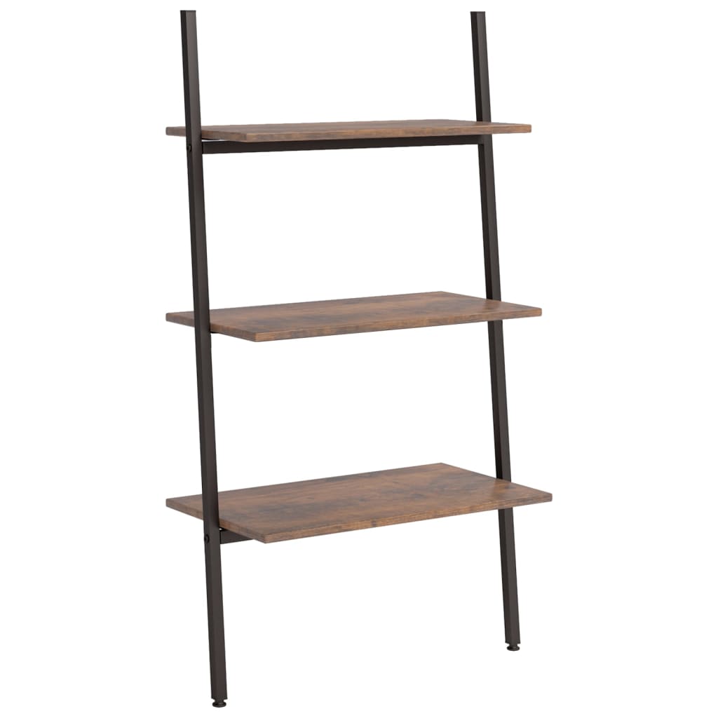 Étagère inclinée à 3 niveaux Marron foncé et noir 64x34x116 cm - XIOS