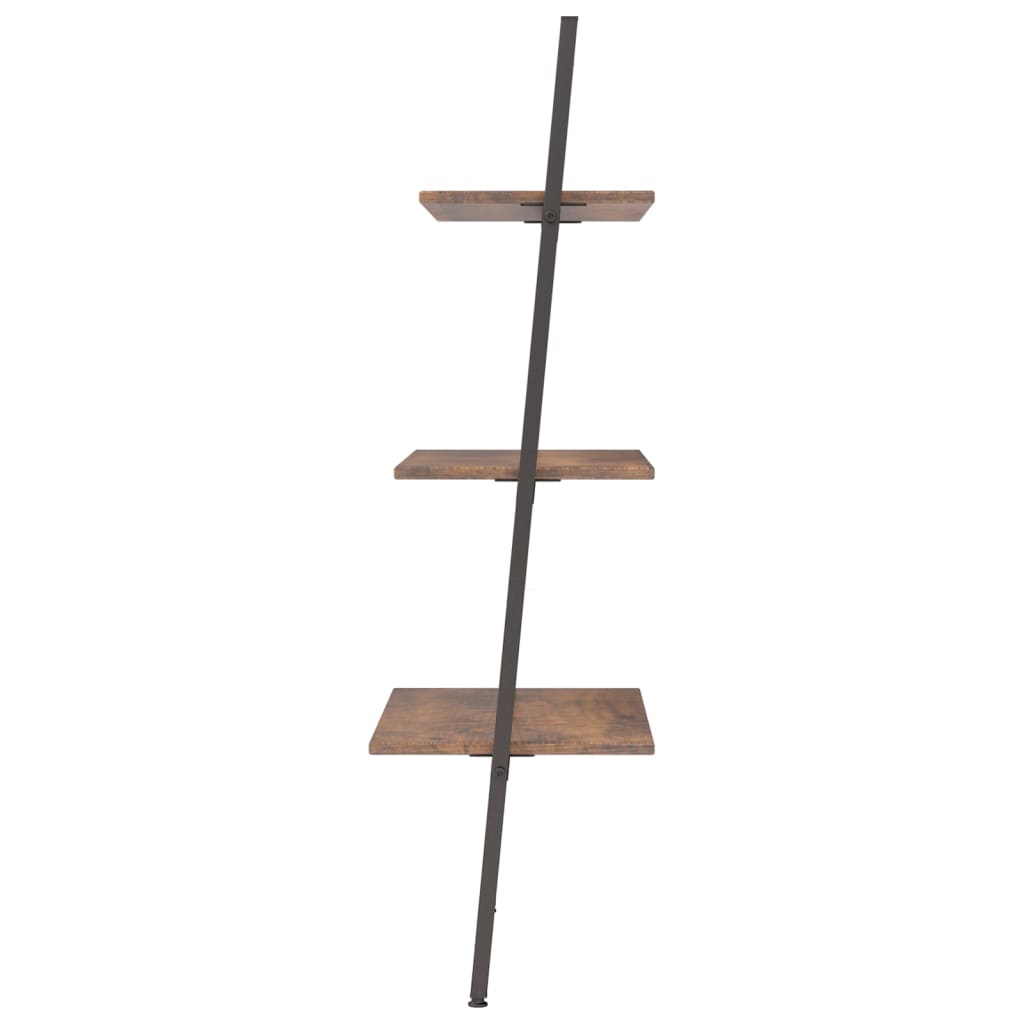 Étagère inclinée à 3 niveaux Marron foncé et noir 64x34x116 cm - XIOS