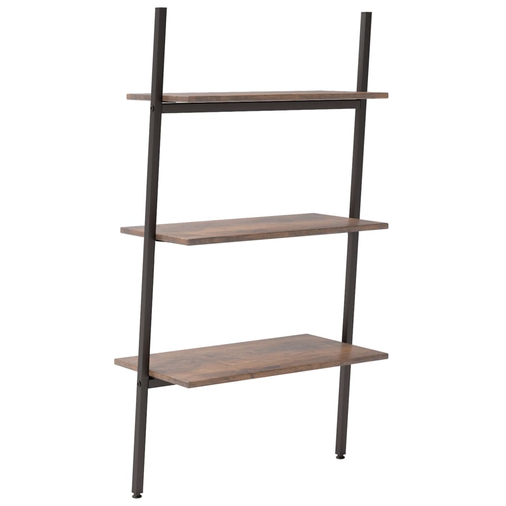 Étagère inclinée à 3 niveaux Marron foncé et noir 64x34x116 cm - XIOS