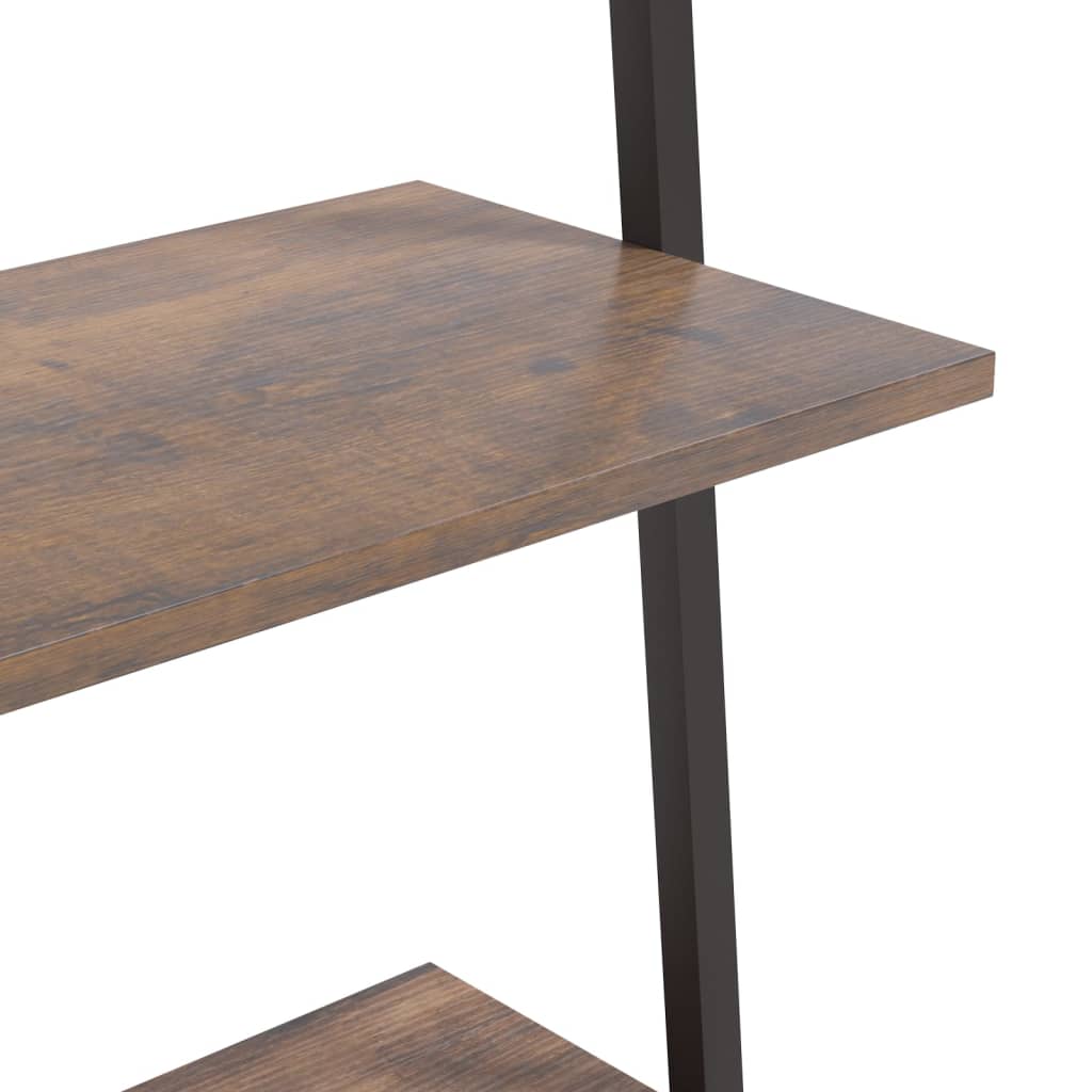 Étagère inclinée à 3 niveaux Marron foncé et noir 64x34x116 cm - XIOS