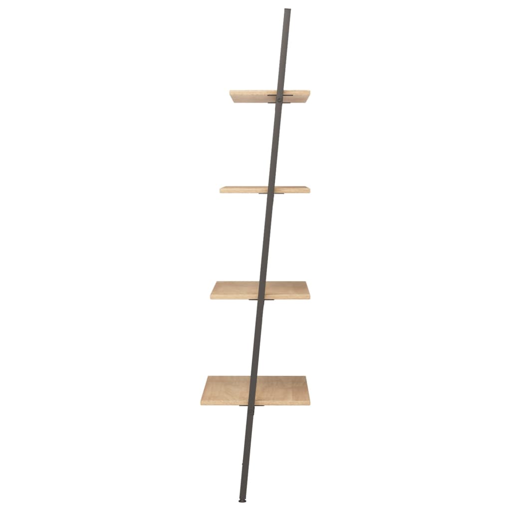 Étagère inclinée à 4 niveaux Marron clair et noir 64x34x150,5cm - XIOS