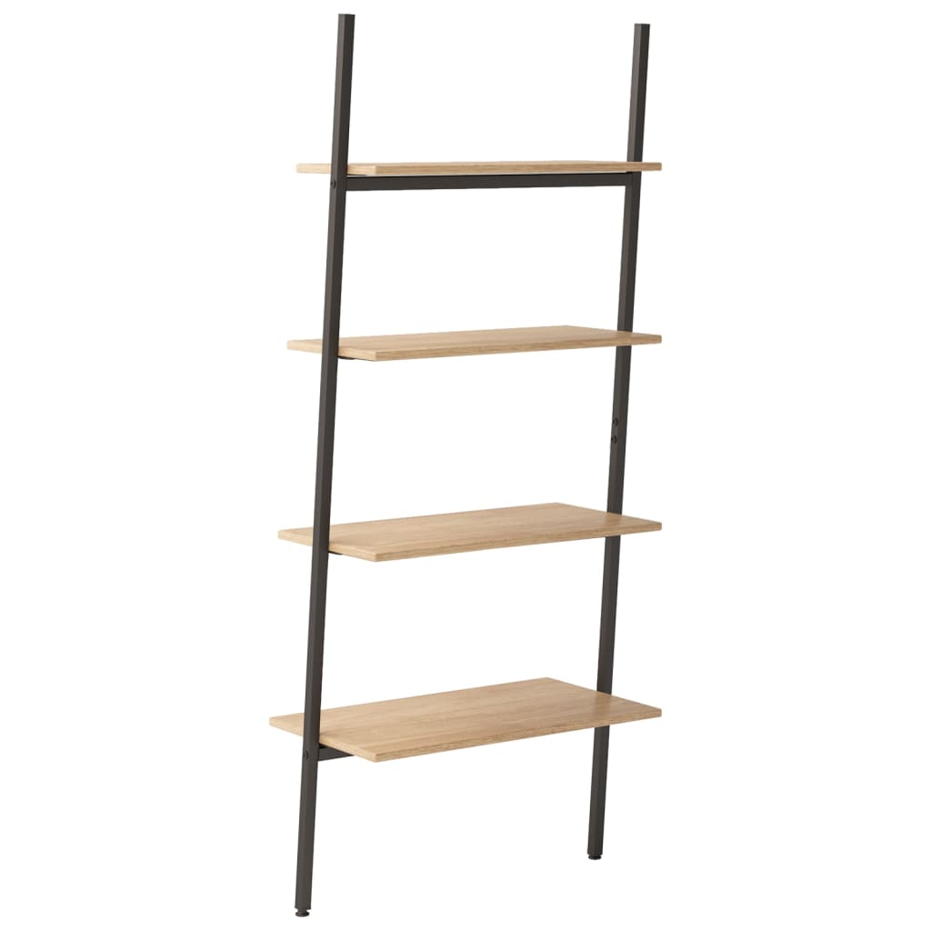 Étagère inclinée à 4 niveaux Marron clair et noir 64x34x150,5cm - XIOS