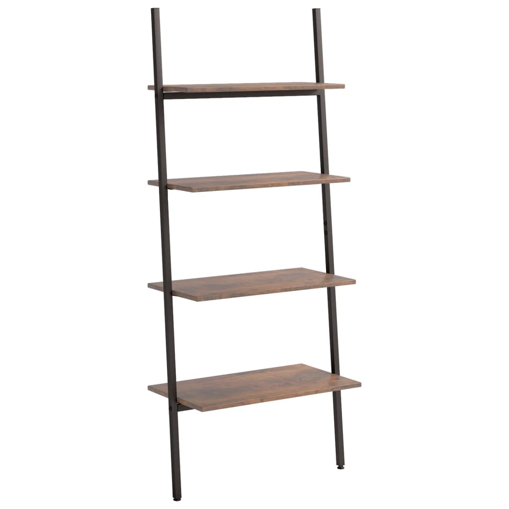 Étagère inclinée à 4 niveaux Marron foncé et noir 64x34x150,5cm - XIOS