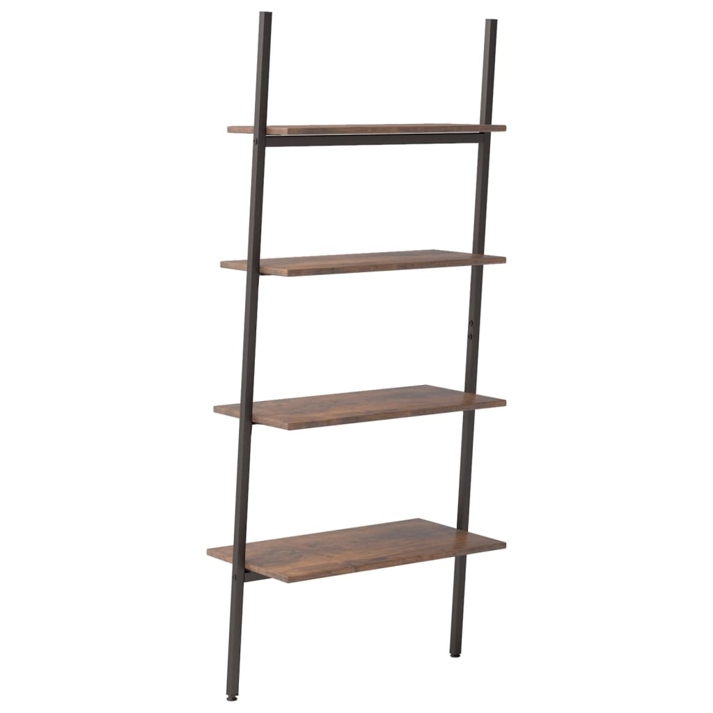Étagère inclinée à 4 niveaux Marron foncé et noir 64x34x150,5cm - XIOS