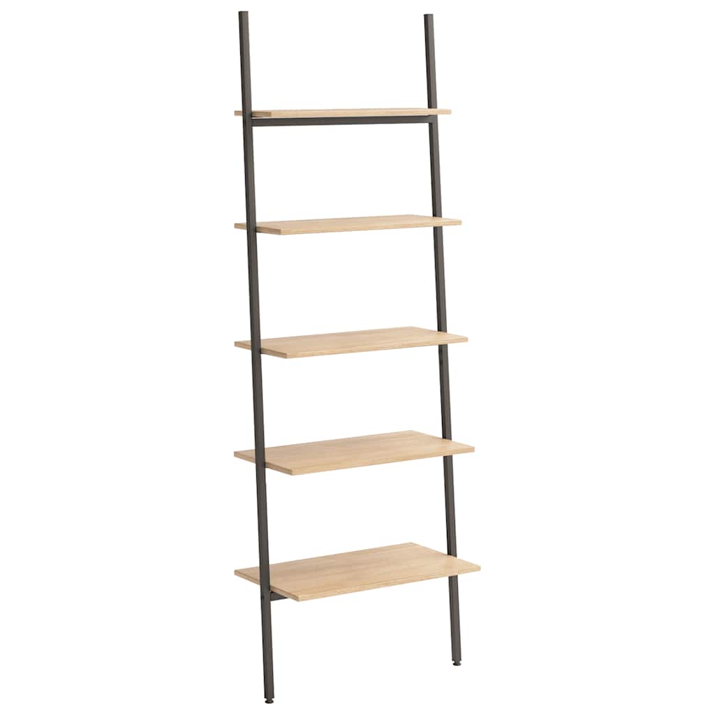 Étagère inclinée à 5 niveaux Marron clair et noir 64x34x185,5cm - XIOS