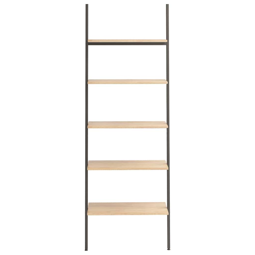 Étagère inclinée à 5 niveaux Marron clair et noir 64x34x185,5cm - XIOS