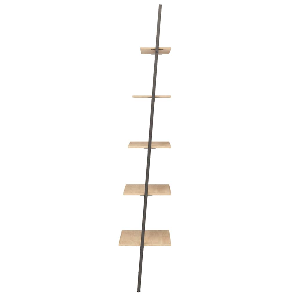 Étagère inclinée à 5 niveaux Marron clair et noir 64x34x185,5cm - XIOS