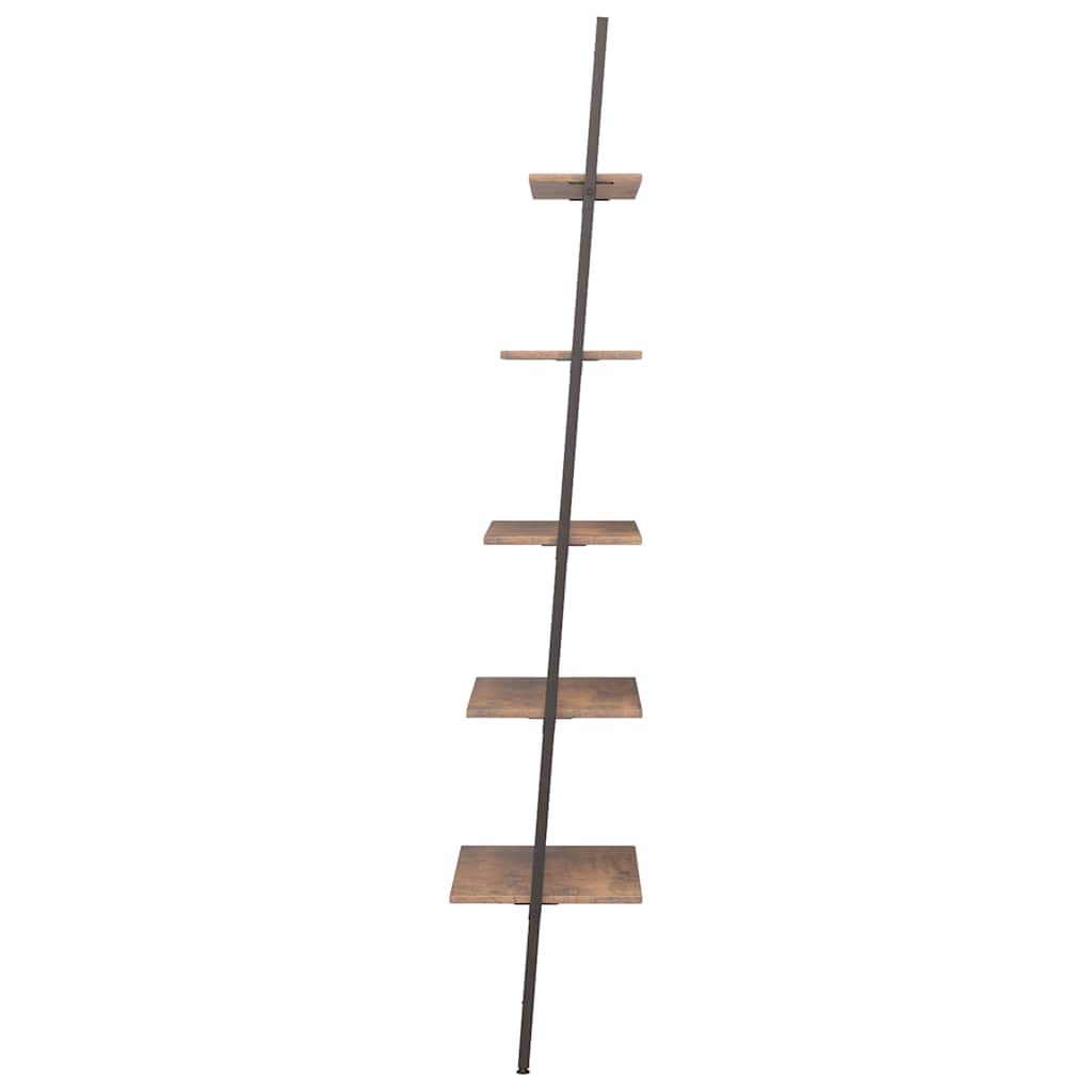 Étagère inclinée à 5 niveaux Marron foncé et noir 64x34x185,5cm - XIOS