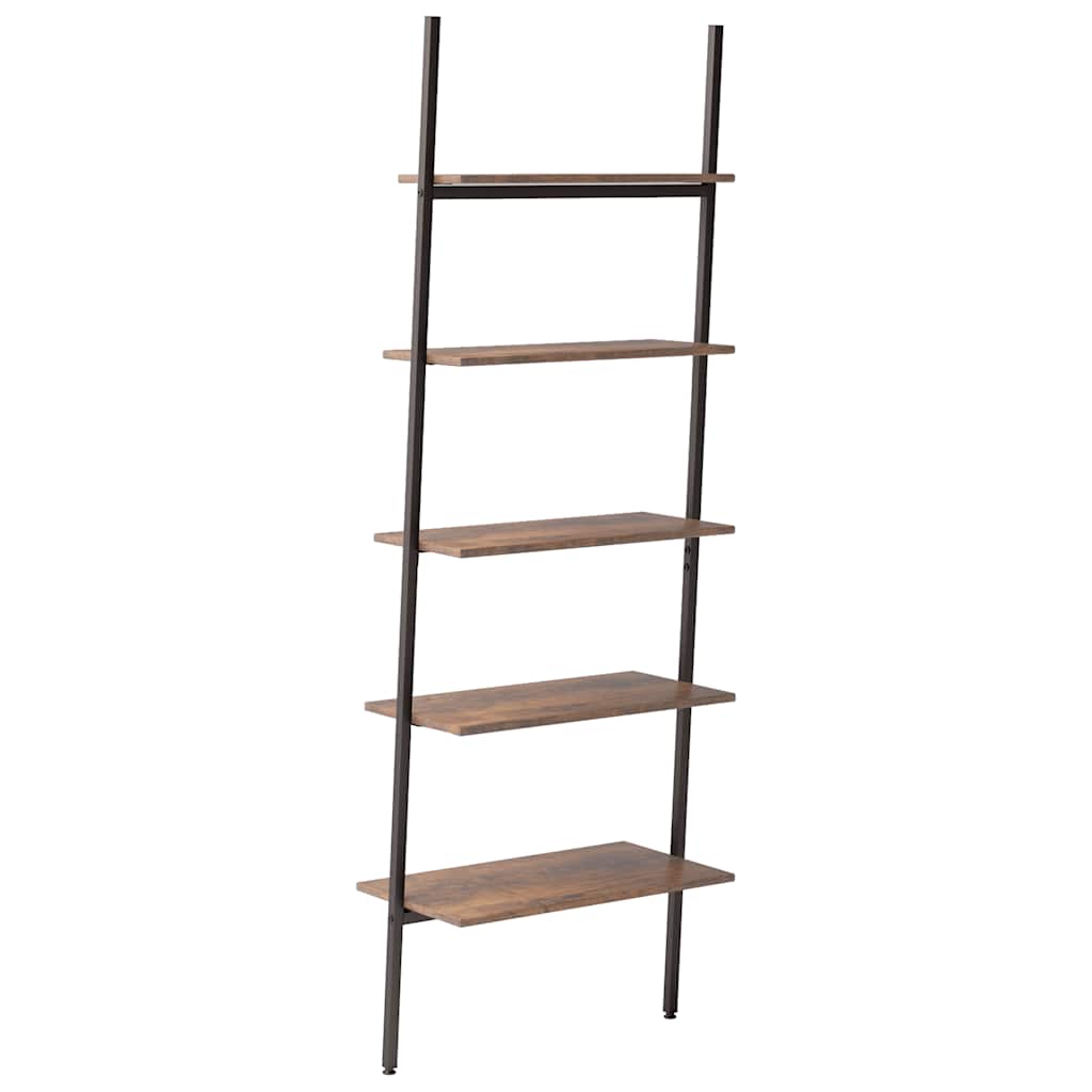 Étagère inclinée à 5 niveaux Marron foncé et noir 64x34x185,5cm - XIOS