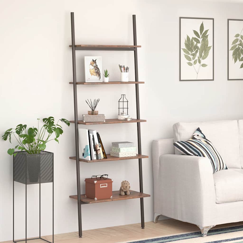 Étagère inclinée à 5 niveaux Marron foncé et noir 64x34x185,5cm - XIOS