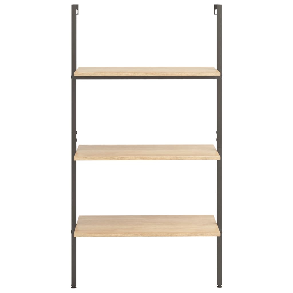 Étagère inclinée 3 niveaux Marron clair et noir 64x35x120,5 cm - XIOS