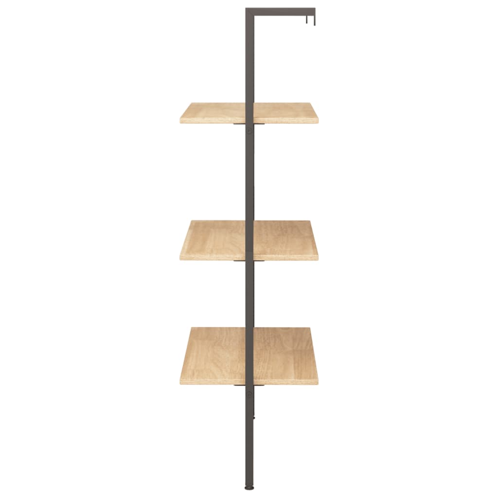 Étagère inclinée 3 niveaux Marron clair et noir 64x35x120,5 cm - XIOS