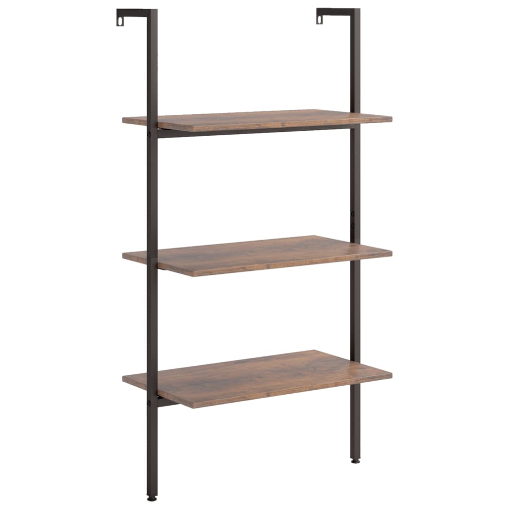 Étagère inclinée à 3 niveaux Marron foncé et noir 64x35x120,5cm - XIOS