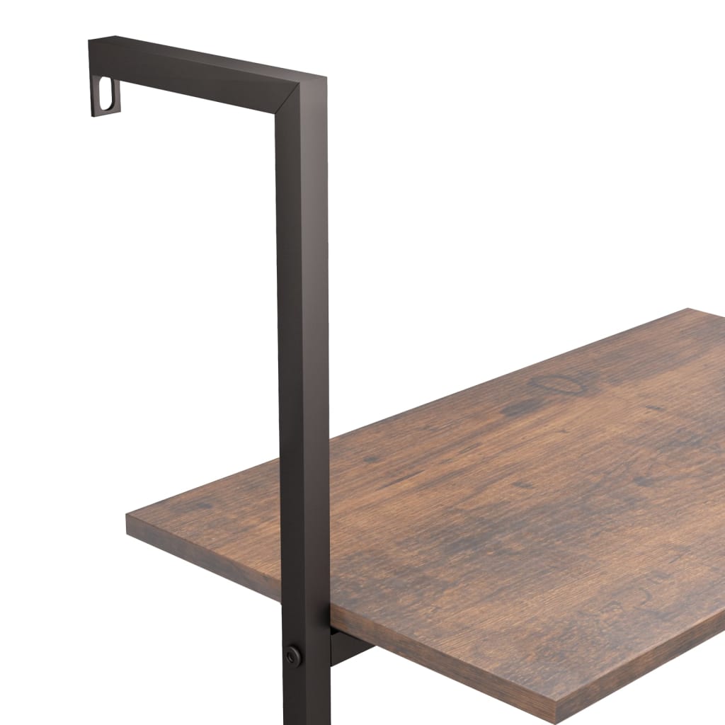 Étagère inclinée à 3 niveaux Marron foncé et noir 64x35x120,5cm - XIOS