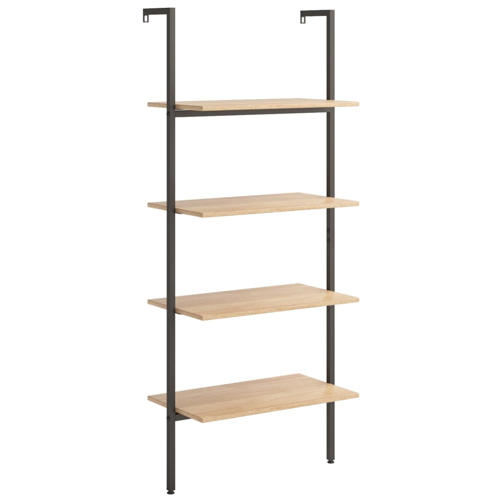 Étagère inclinée à 4 niveaux Marron clair et noir 64x35x152,5cm - XIOS