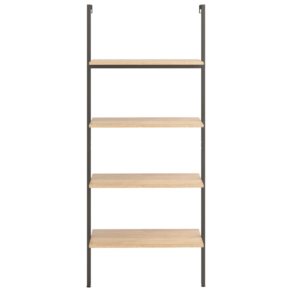 Étagère inclinée à 4 niveaux Marron clair et noir 64x35x152,5cm - XIOS