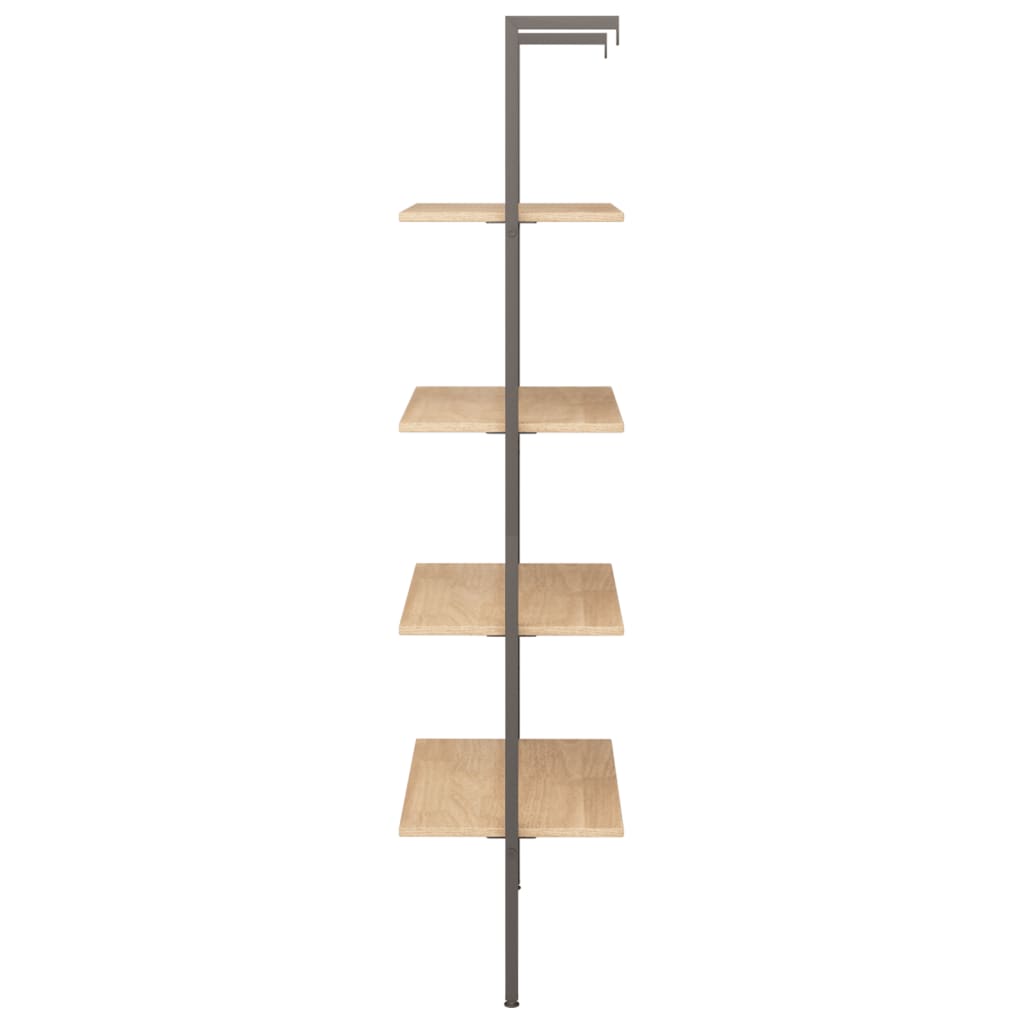 Étagère inclinée à 4 niveaux Marron clair et noir 64x35x152,5cm - XIOS