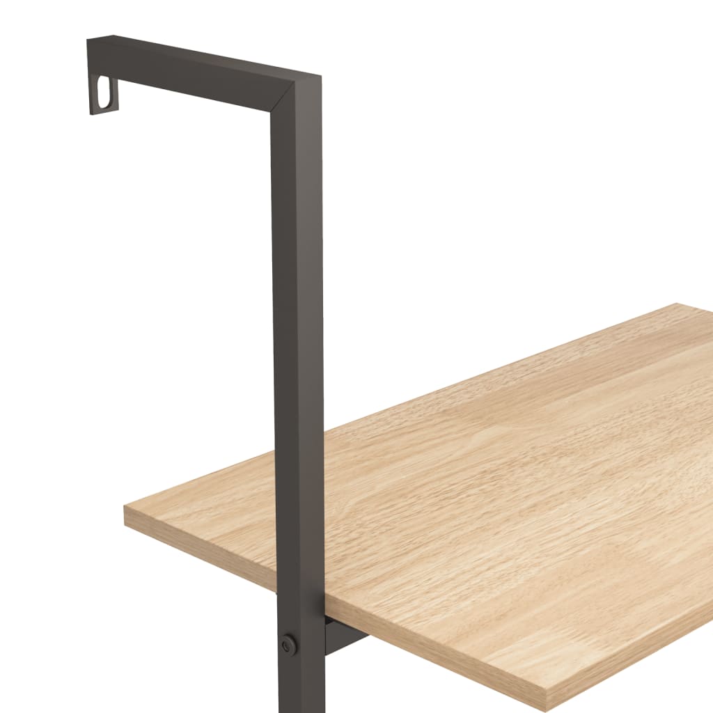 Étagère inclinée à 4 niveaux Marron clair et noir 64x35x152,5cm - XIOS