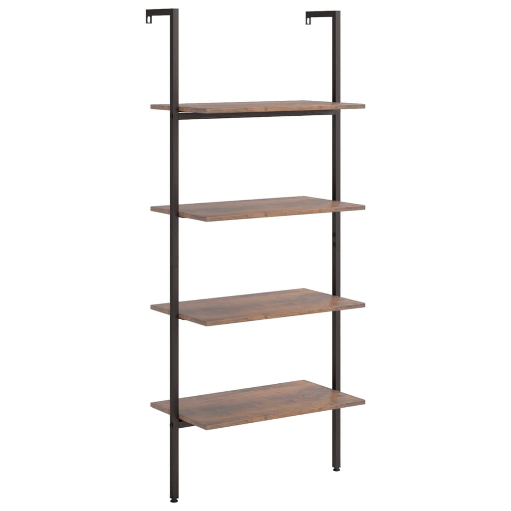 Étagère inclinée à 4 niveaux Marron foncé et noir 64x35x152,5cm - XIOS