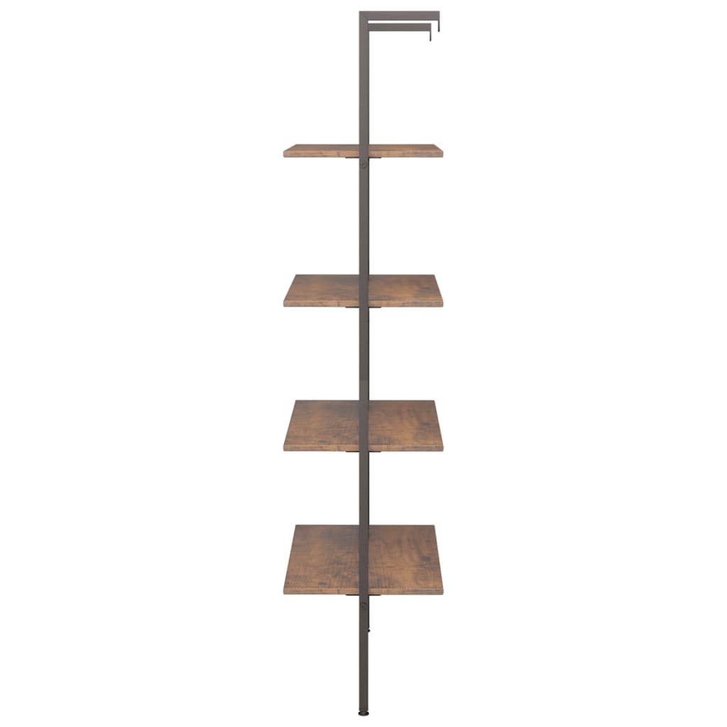 Étagère inclinée à 4 niveaux Marron foncé et noir 64x35x152,5cm - XIOS
