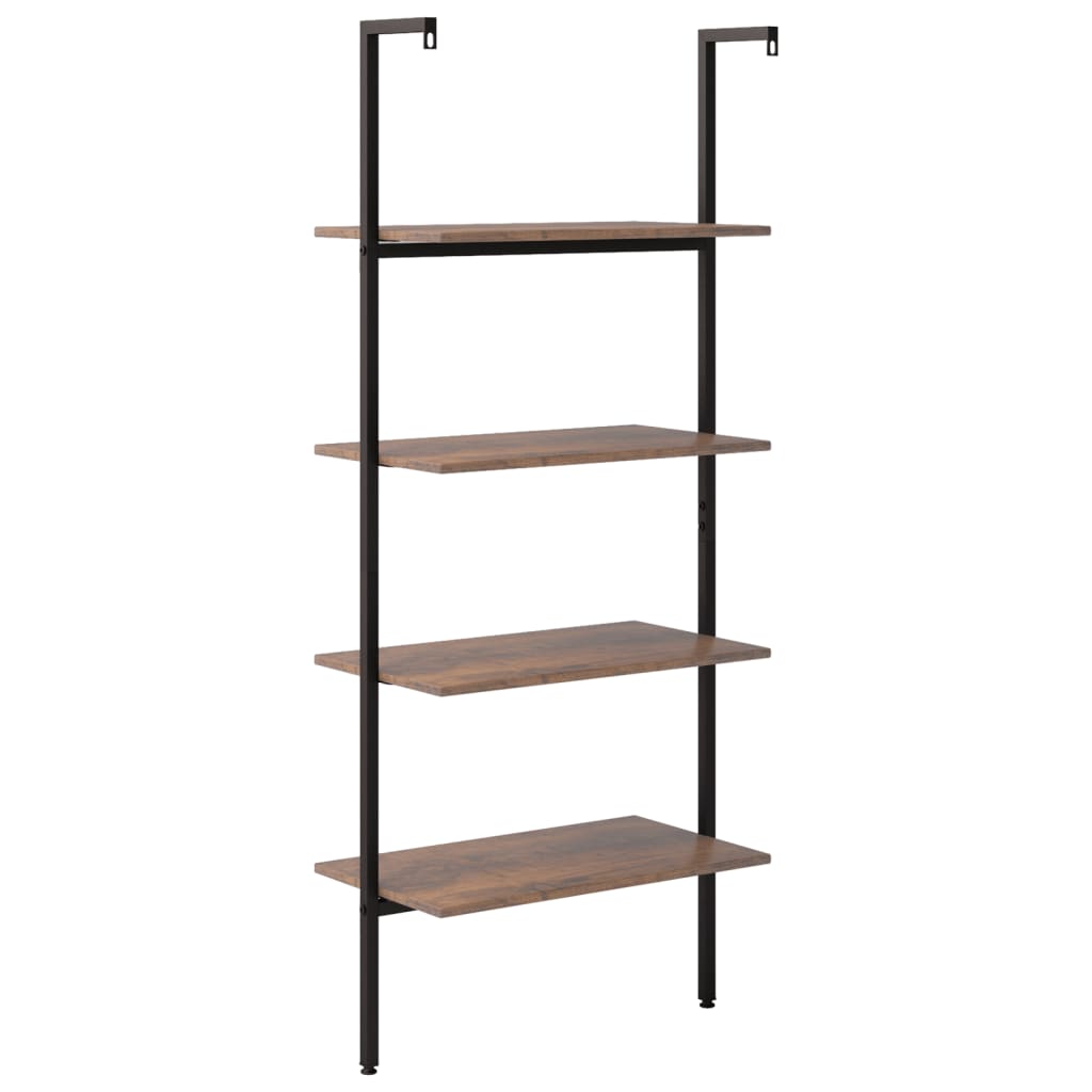 Étagère inclinée à 4 niveaux Marron foncé et noir 64x35x152,5cm - XIOS