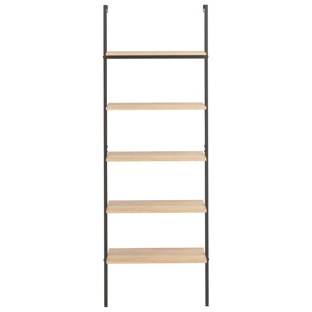 Étagère inclinée à 5 niveaux Marron clair et noir 64x35x185cm - XIOS