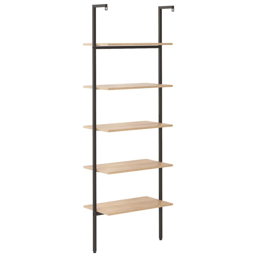 Étagère inclinée à 5 niveaux Marron clair et noir 64x35x185cm - XIOS