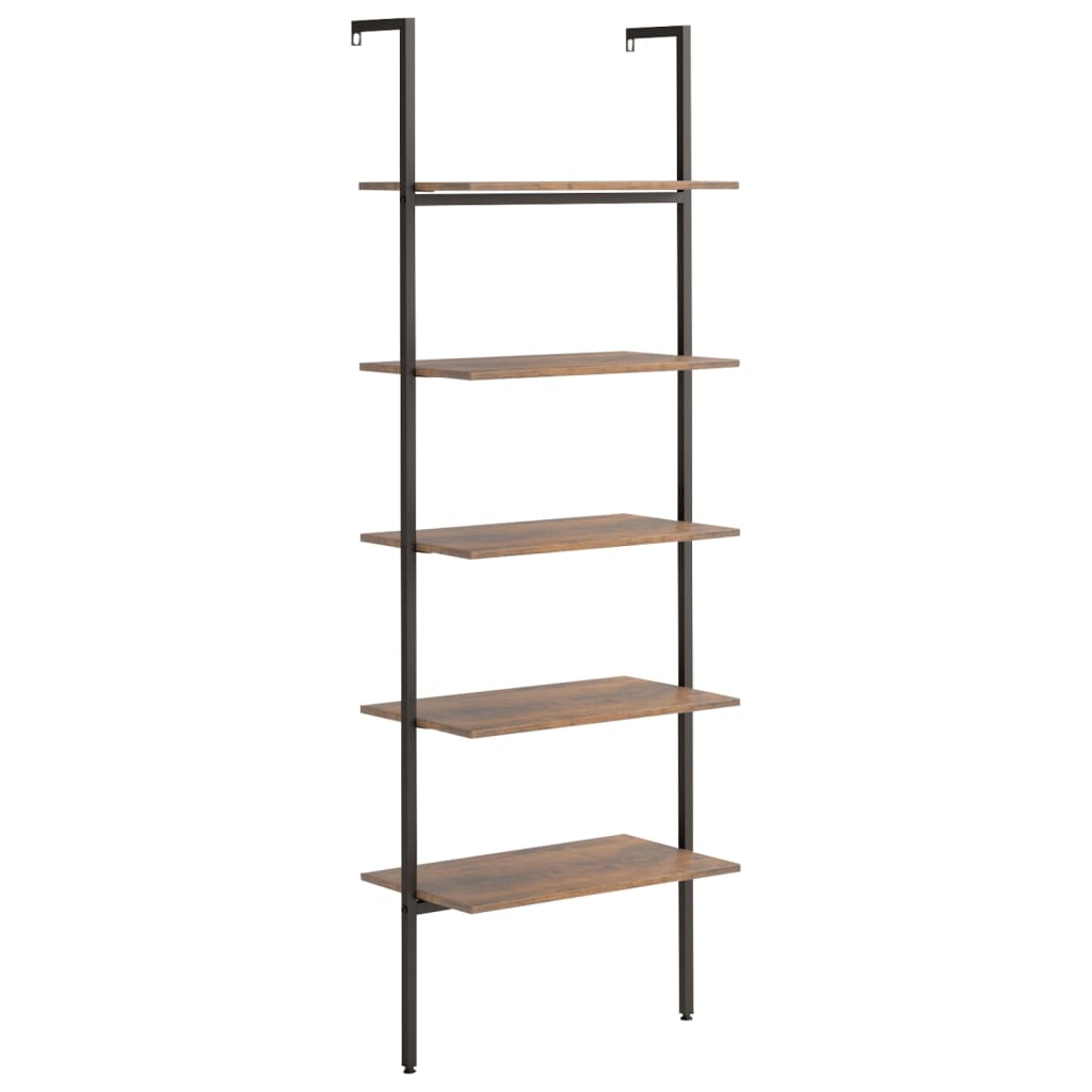 Étagère inclinée à 5 niveaux Marron foncé et noir 64x35x185 cm - XIOS