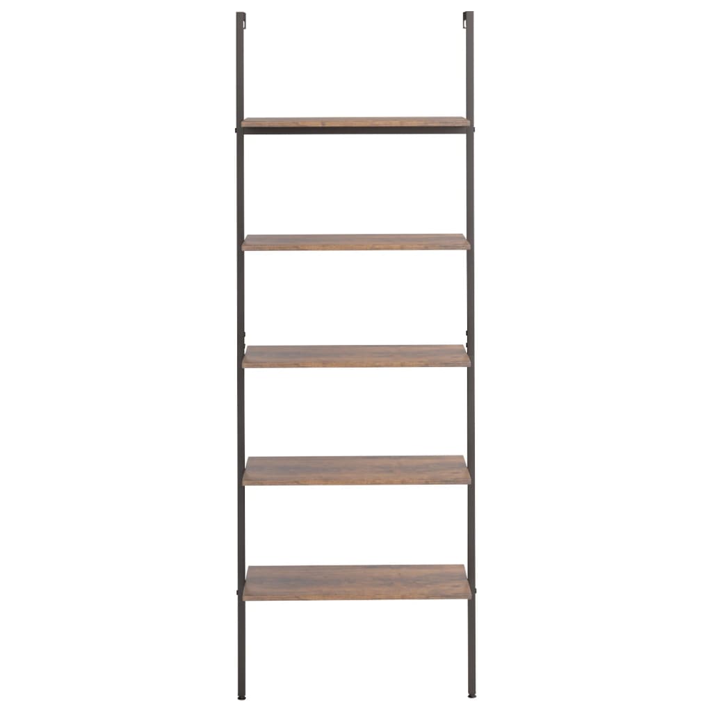 Étagère inclinée à 5 niveaux Marron foncé et noir 64x35x185 cm - XIOS