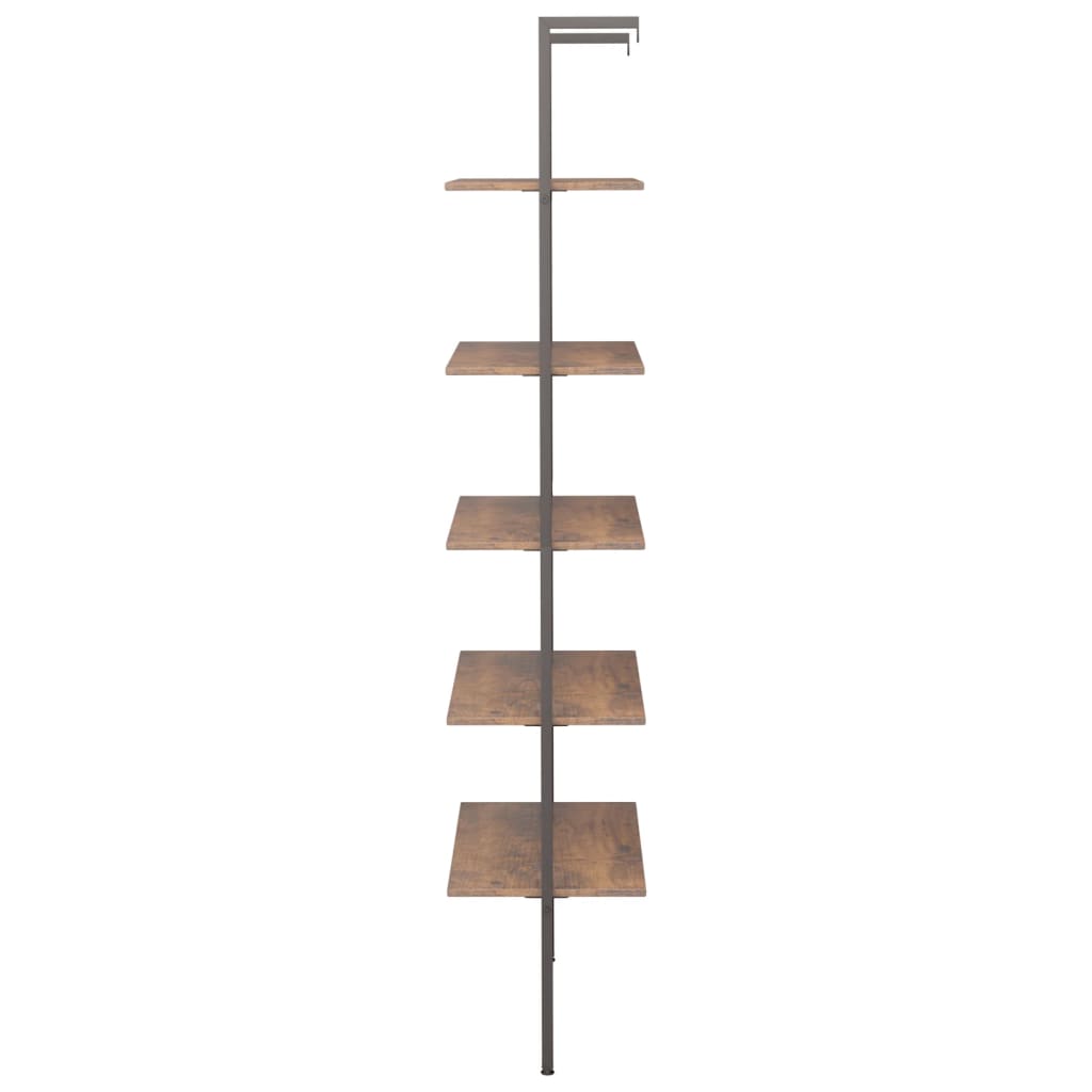 Étagère inclinée à 5 niveaux Marron foncé et noir 64x35x185 cm - XIOS