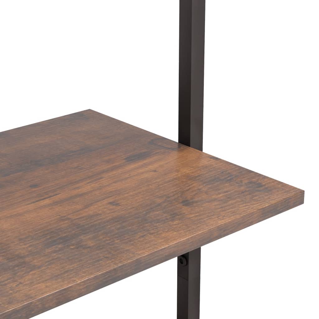 Étagère inclinée à 5 niveaux Marron foncé et noir 64x35x185 cm - XIOS