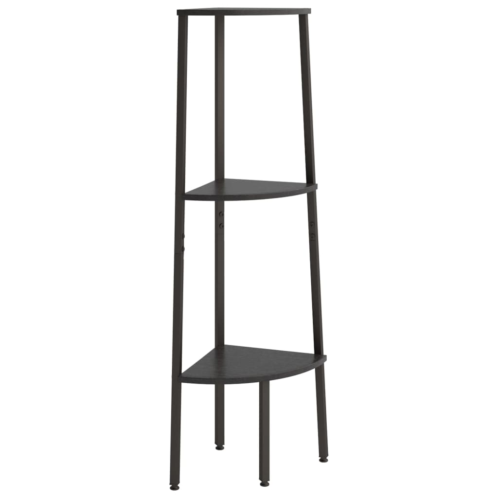 Étagère d'angle 3 niveaux Noir 45,5x31,5x120 cm - XIOS