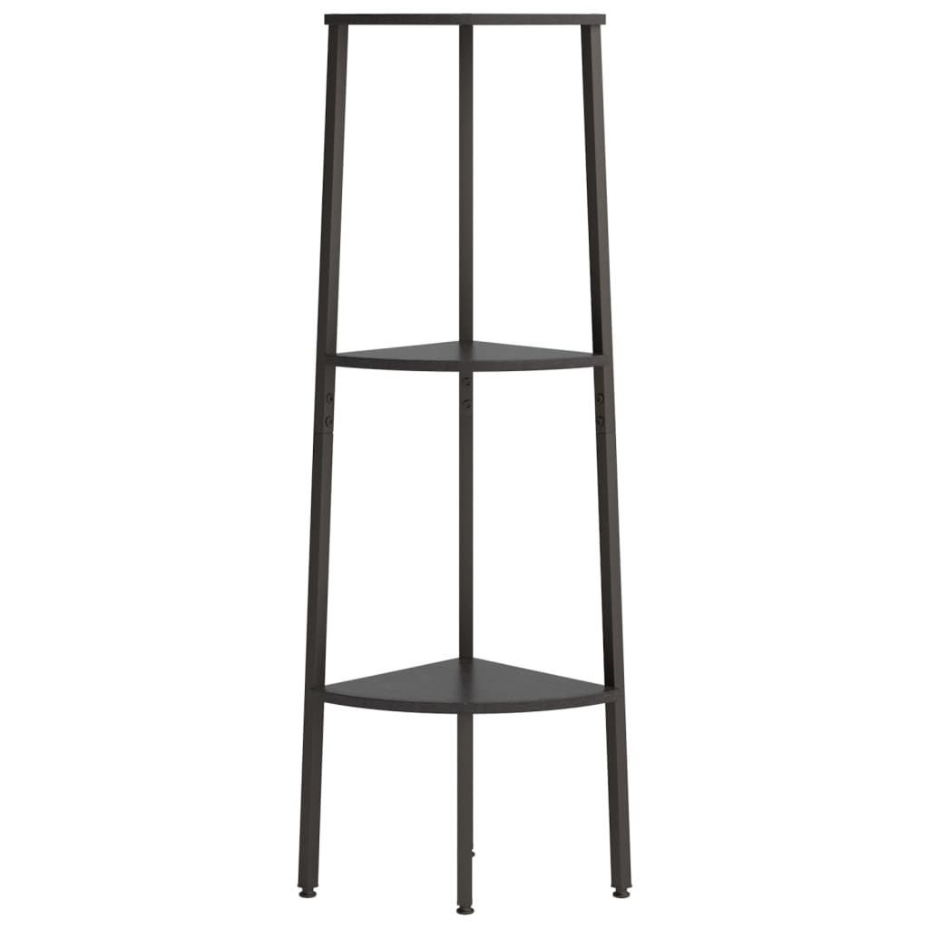 Étagère d'angle 3 niveaux Noir 45,5x31,5x120 cm - XIOS