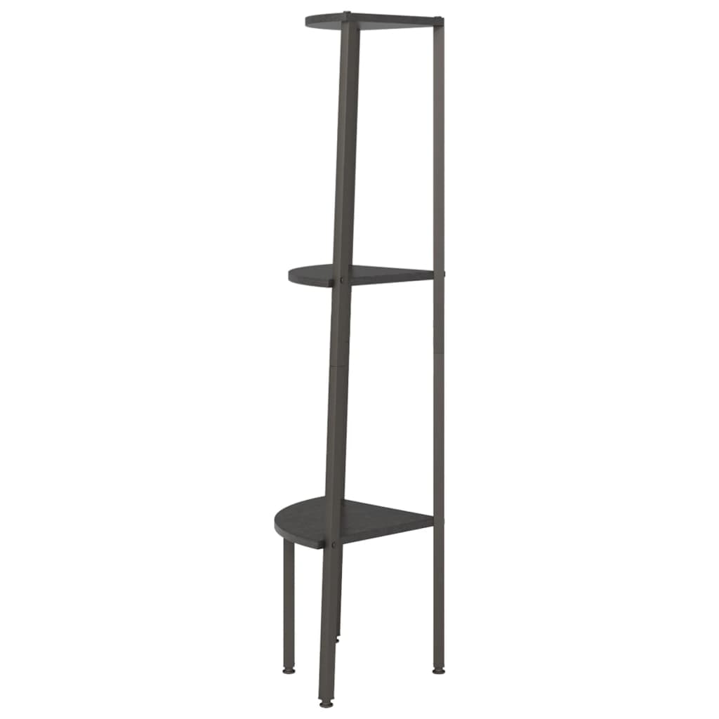 Étagère d'angle 3 niveaux Noir 45,5x31,5x120 cm - XIOS